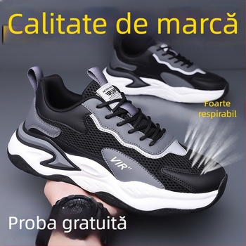 Pantofi de trail running, Unisex, partea superioară din plasă, talpă din cauciuc, ușori, respirabili