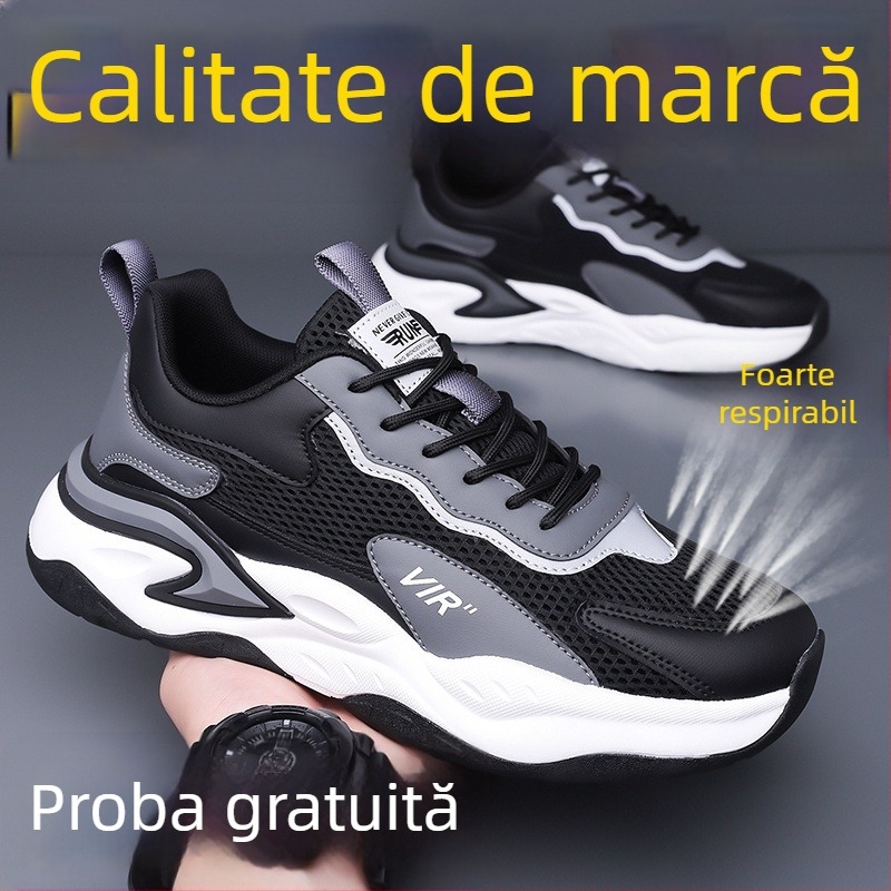 Pantofi de trail running, Unisex, partea superioară din plasă, talpă din cauciuc, ușori, respirabili