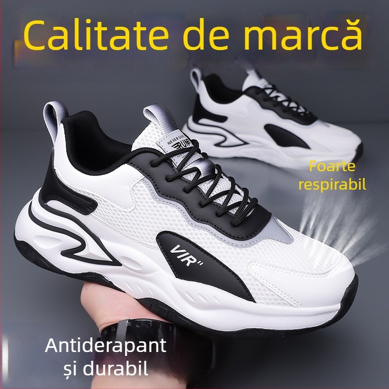 Pantofi de trail running, Unisex, partea superioară din plasă, talpă din cauciuc, ușori, respirabili