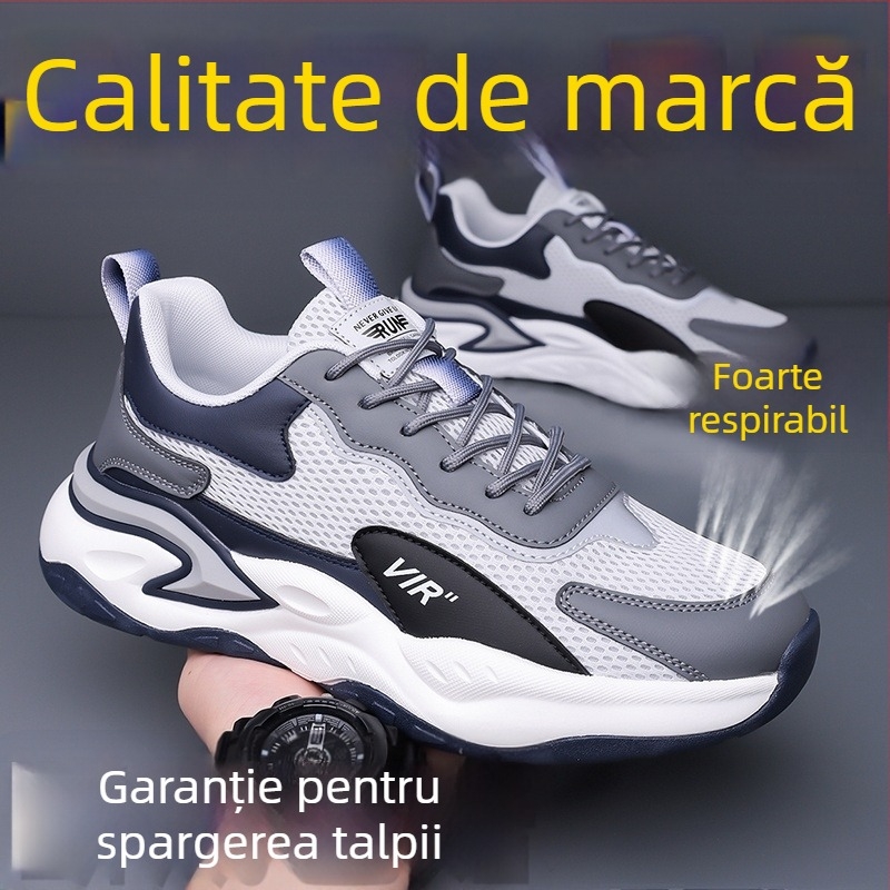 Pantofi de trail running, Unisex, partea superioară din plasă, talpă din cauciuc, ușori, respirabili