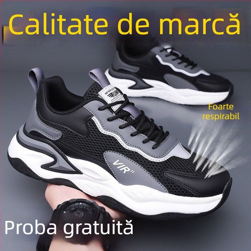 Pantofi de trail running, Unisex, partea superioară din plasă, talpă din cauciuc, ușori, respirabili