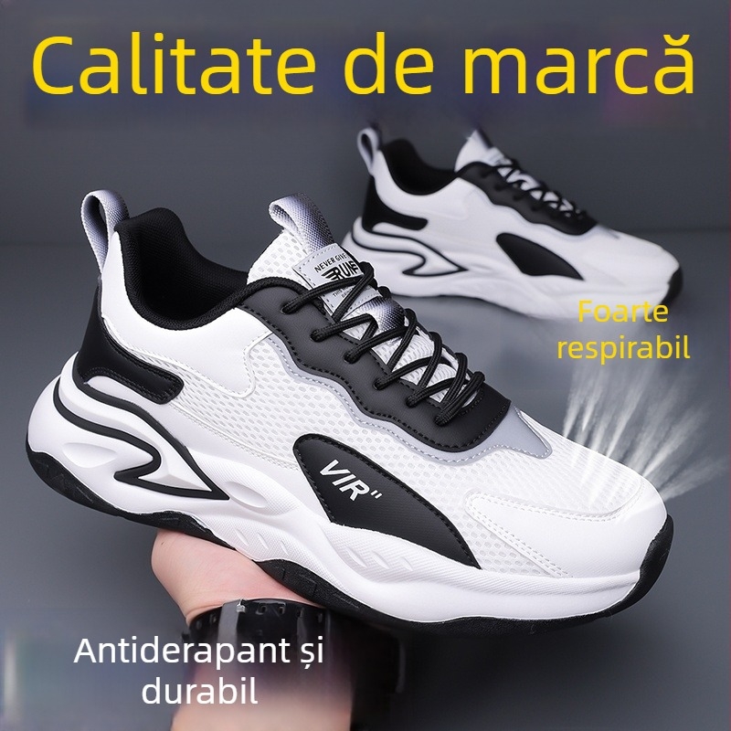 Pantofi de trail running, Unisex, partea superioară din plasă, talpă din cauciuc, ușori, respirabili