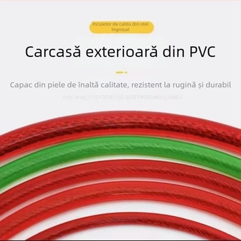 Lanț de blocare portabil din oțel pentru biciclete și vehicule electrice, formă inel circular, model 2010, greutate 340 g