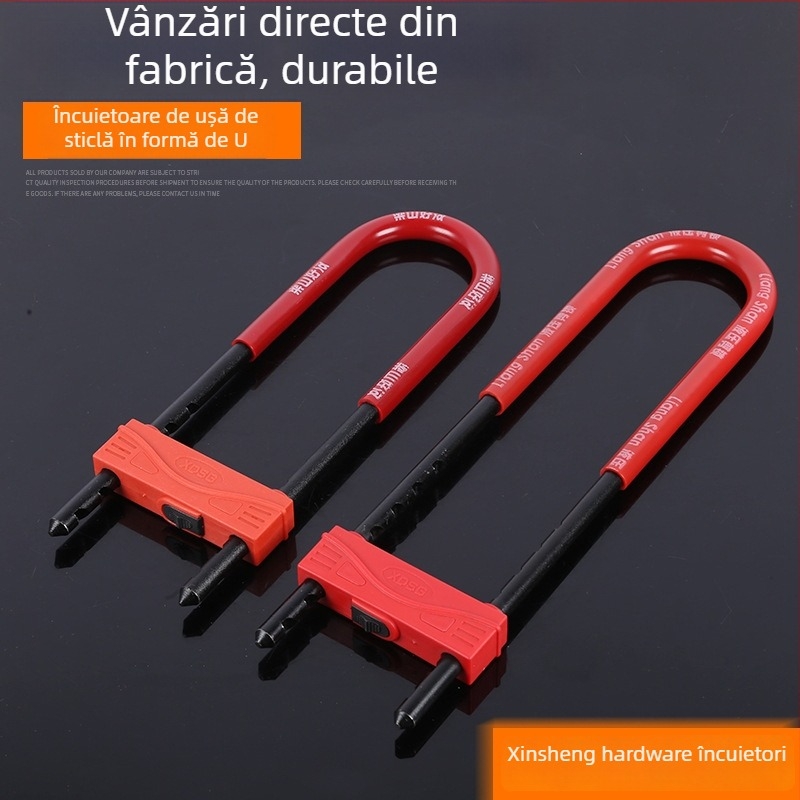 Încuietoare de tip U pentru vitrină din sticlă, corp din oțel, marcă Xinsheng, destinat magazinelor, greutate 1,42 kg