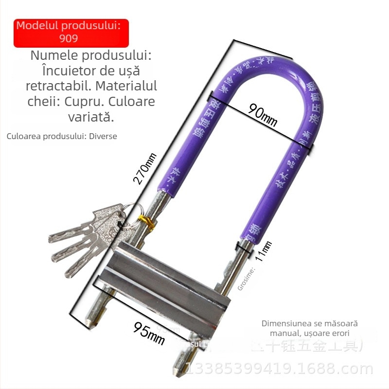 Încuietoare anti-furt, cu design în formă de U, pentru uși de sticlă și magazine, stil modern minimalist, marcă Qian Yu.
