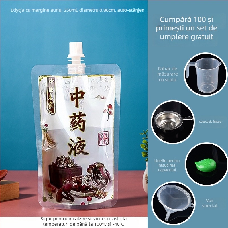 Pungă lichidă pentru medicamente chineze, de unică folosință, cu duză de aspirație, încălzire și răcire; Yijia Shure; origine Shenzhen.