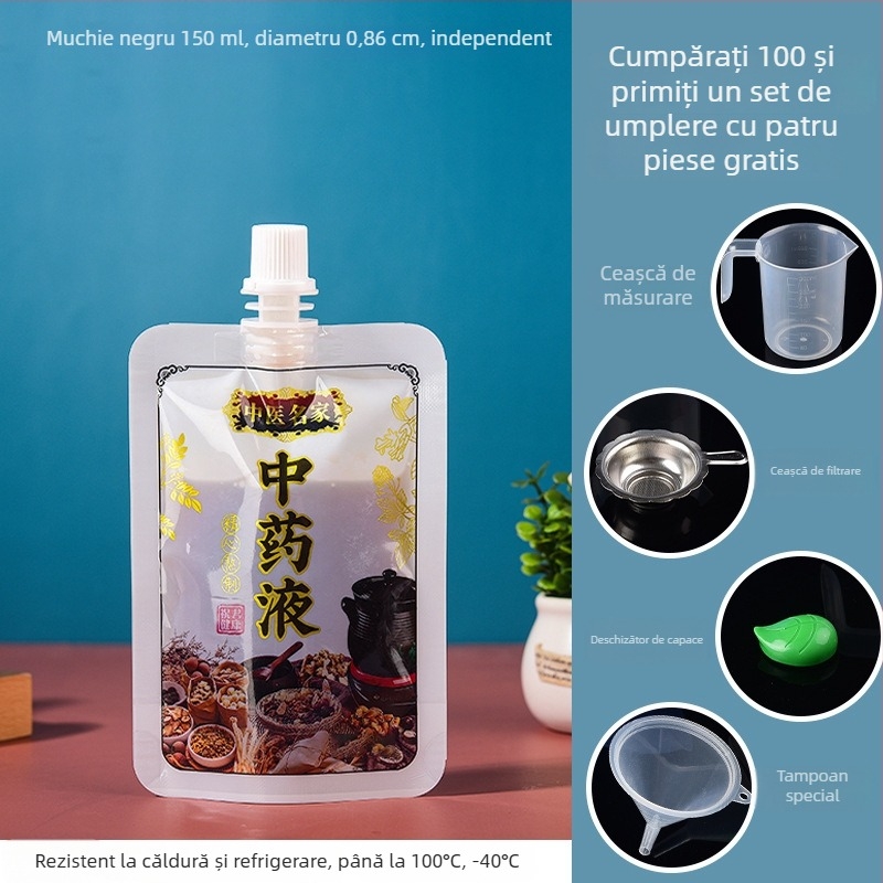 Pungă lichidă pentru medicamente chineze, de unică folosință, cu duză de aspirație, încălzire și răcire; Yijia Shure; origine Shenzhen.