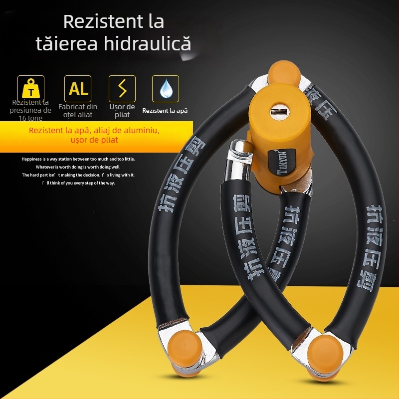 TONYON TY3869 încuietoare pliabilă din oțel pentru biciclete și motociclete – greutate 1200 g; marcă TONYON; potrivită pentru biciclete, mașini electrice, motociclete și uși