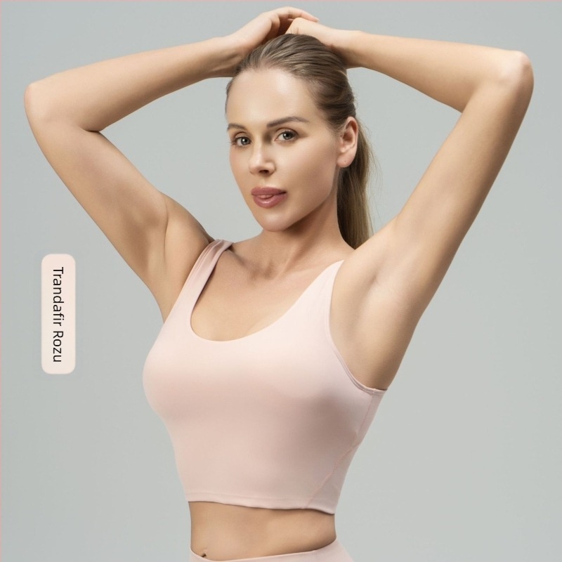 luludaring Sutien sport pentru yoga cu spate în U și pernuțe detașabile – nailon, uscare rapidă, croială scurtă