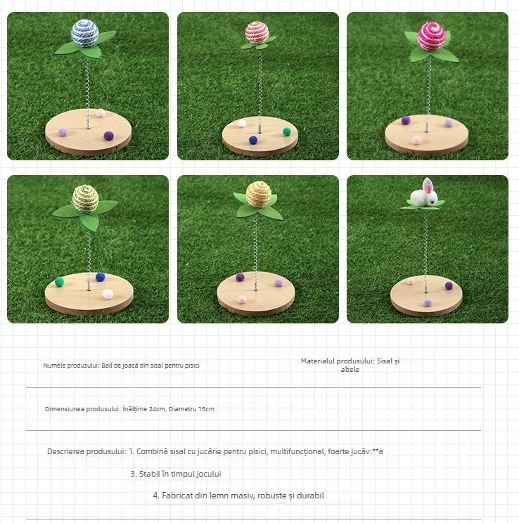 Dreams come true Copac de pisici din lemn cu cuib cald, platformă de sărit și coloană de zgâriat integrată