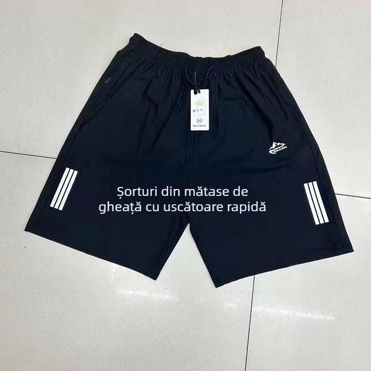 Șorturi de plajă pentru bărbați - uscare rapidă, poliester, microelastic, imprimeu solid