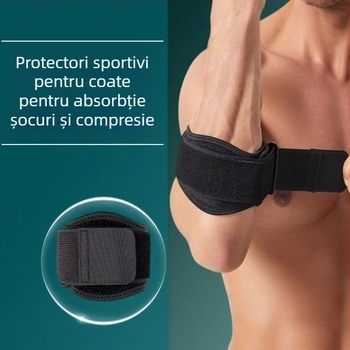 Protecții pentru coate pentru adulți, reglabile și subțiri, din cauciuc, pentru baschet