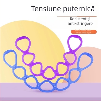 Fuxing Bandă de tensiune pentru yoga, 7 găuri, din silicon/TPE, pentru deschiderea umerilor și antrenamentul spatelui