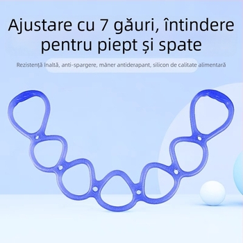 Fuxing Bandă de tensiune pentru yoga, 7 găuri, din silicon/TPE, pentru deschiderea umerilor și antrenamentul spatelui