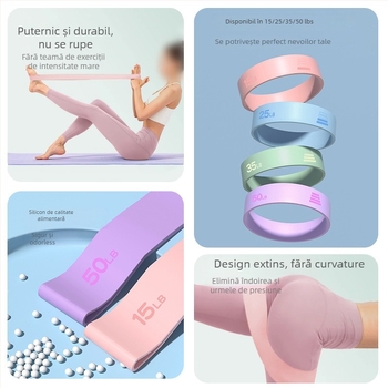 Bandă de yoga din silicon cu aderență anti-derapantă pentru antrenamentul fesierilor și ridicarea șoldurilor — echipament de întindere, cod AL1007367655