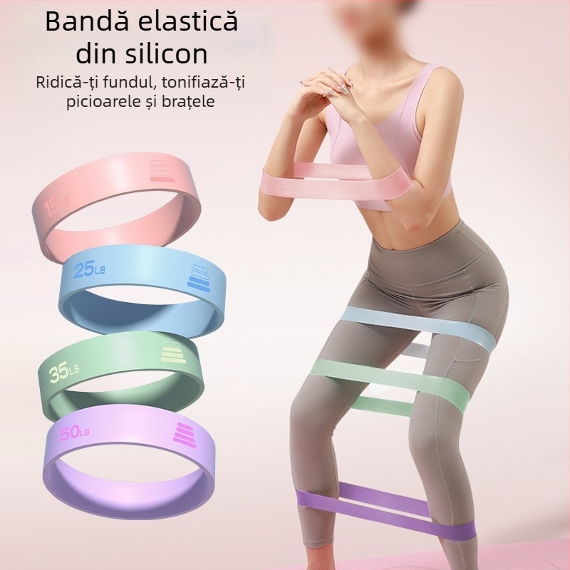 Bandă de yoga din silicon cu aderență anti-derapantă pentru antrenamentul fesierilor și ridicarea șoldurilor — echipament de întindere, cod AL1007367655