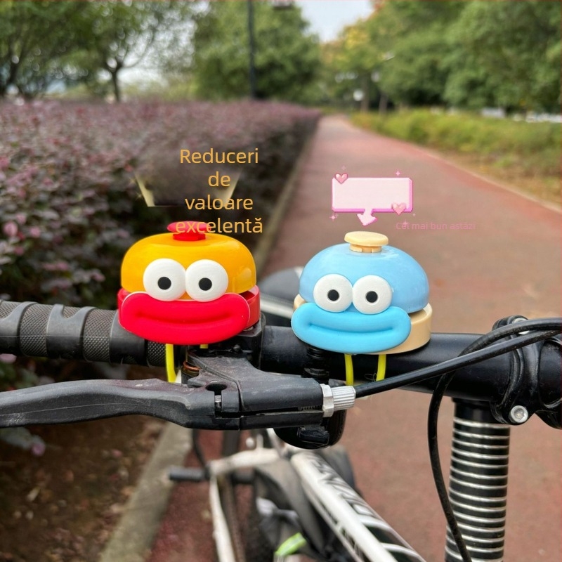 Claxon pentru bicicletă pentru copii, din aliaj de aluminiu, design desen animat, compatibil cu biciclete și trotinete