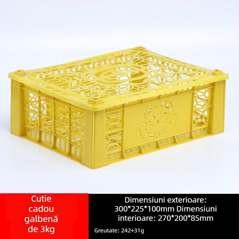 Coș de fructe din plastic, de unică folosință, material PP, încărcare 3 kg, grosime a pereților 1.8–2.3 mm, turnat prin injecție