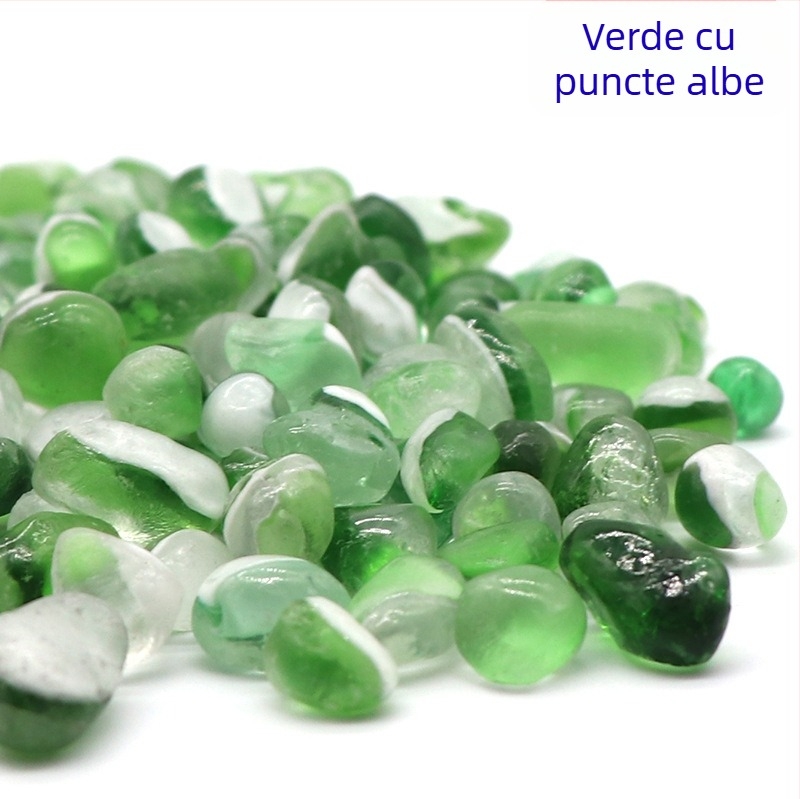 Prode pietre de peisaj pentru acvariu, pietre decorative din sticlă pentru baza acvariului, 0,25 kg