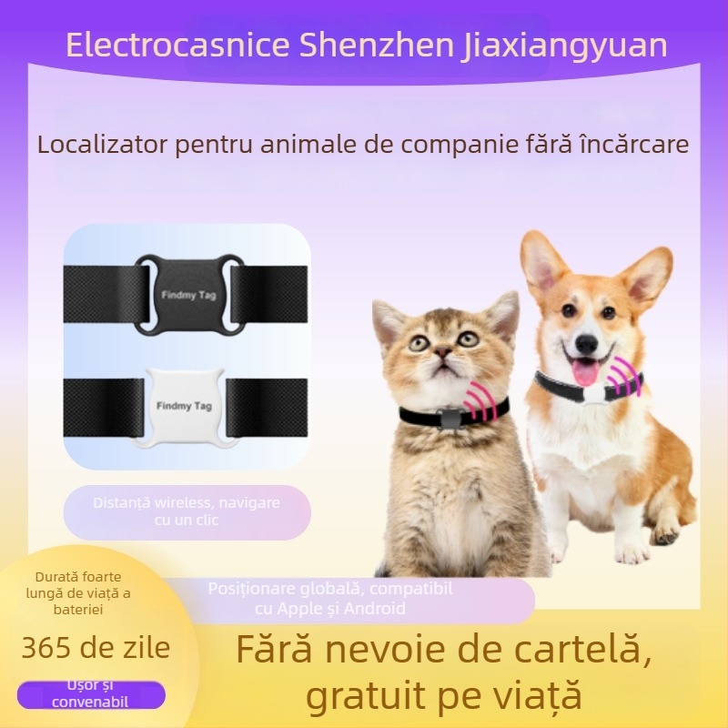 Guler localizator pentru animale de companie cu GPS – compact, material ABS, baterie tip buton, urmărire la nivel mondial, 10 g, origine Shenzhen