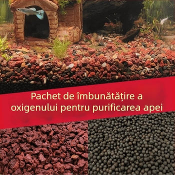 Pietre de amenajare pentru acvariu cu piatră vulcanică, nisip ceramic fără spălare, piatră pentru hidroponie, nisip de fund, oxigenare a apei
