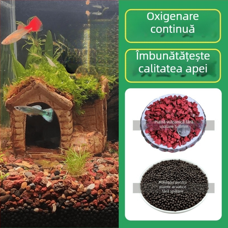 Pietre de amenajare pentru acvariu cu piatră vulcanică, nisip ceramic fără spălare, piatră pentru hidroponie, nisip de fund, oxigenare a apei