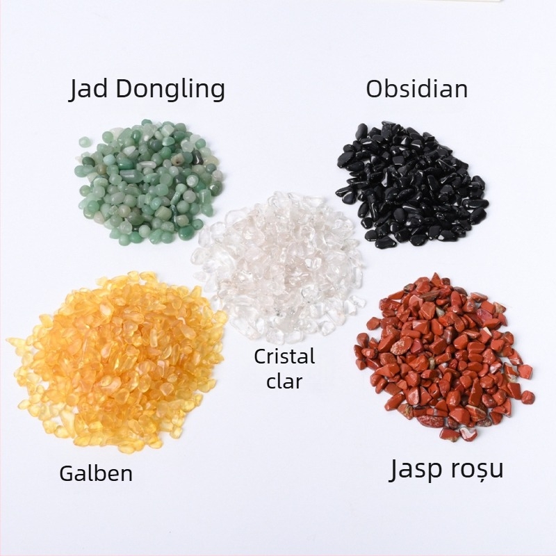 Cioburi de cristal pentru decor de acvariu cu temă Buddha — Cristale naturale ale celor cinci elemente, Brand Chuse, Model CSHH-20251215, Ambalare în cutie de carton