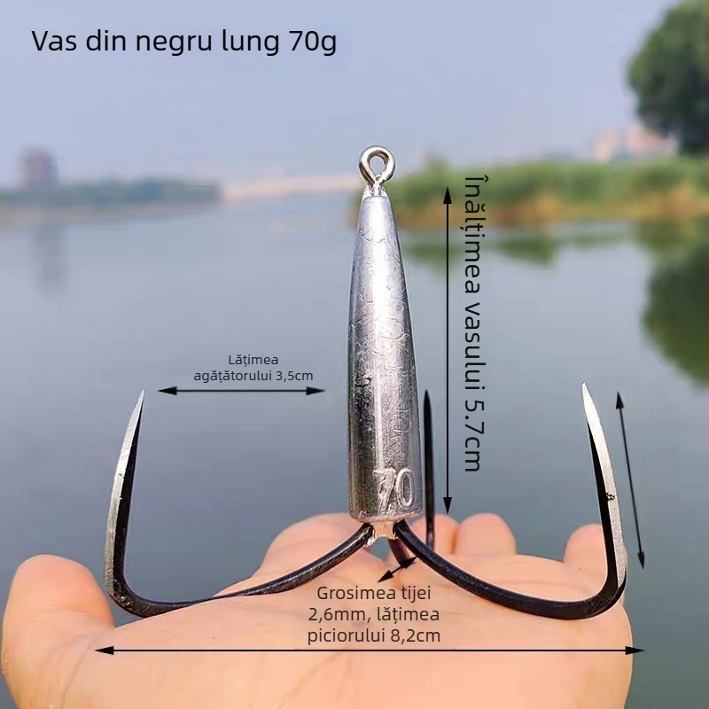 Cârlig de pescuit cu cap plumb, trei ancore, Sunshine, cutie cu 10000 de bucăți pentru rezervoare