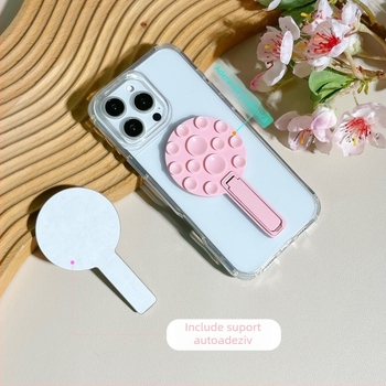 Suport pentru telefon din silicon cu ventuză, pliabil, universal, în stil desen animat