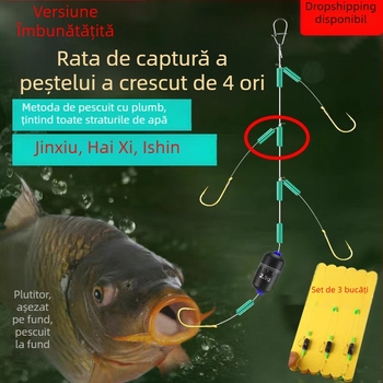 Kawasagiri montură de pescuit cu patru cârlige, pe fir, anti încurcare