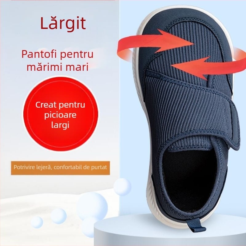 Pantofi de mers pentru vârstnici, unisex, partea superioară din țesătură, primăvară–toamnă