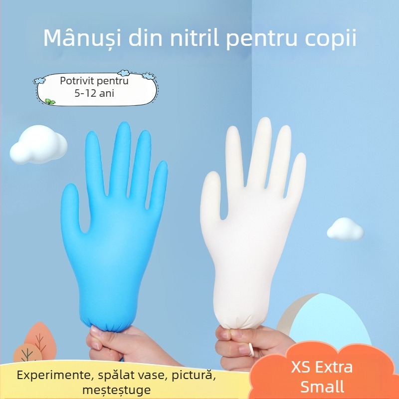 Mănuși nitril de unică folosință pentru copii, pentru arta tie-dye și graffiti, anti-murdărire