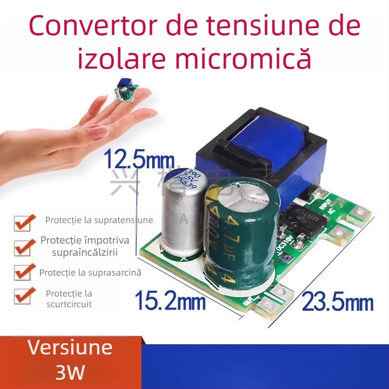 Modul izolant de alimentare cu comutator, intrare 12V, ieșiri 3.3V, 4.2V, 6V și 5V