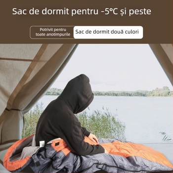 Sac de dormit Shengyuan de iarnă pentru adulți, cu umplutură Hollow Cotton, căptușeală 190T Spring Yarn, țesătură 190T Polyester Silk, stil plic, greutate 1,3 kg