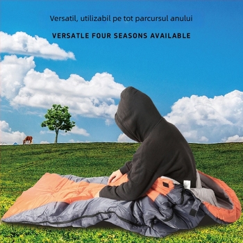 Sac de dormit Shengyuan de iarnă pentru adulți, cu umplutură Hollow Cotton, căptușeală 190T Spring Yarn, țesătură 190T Polyester Silk, stil plic, greutate 1,3 kg