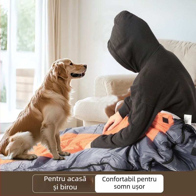 Sac de dormit Shengyuan de iarnă pentru adulți, cu umplutură Hollow Cotton, căptușeală 190T Spring Yarn, țesătură 190T Polyester Silk, stil plic, greutate 1,3 kg