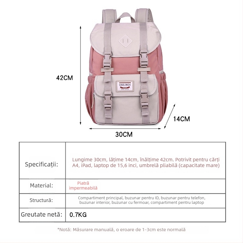 ViViSECRET rucsac feminin din poliester - respirabil, impermeabil, rezistent la uzură, reducerea încărcării, stil street, rucsac școlar tridimensional