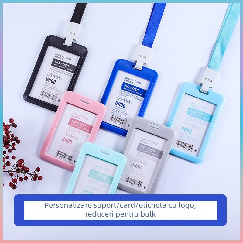 Suport retractabil pentru carduri — din plastic, brand Uhoo/youhe, stil modern minimalist, pentru carduri de identitate, carduri de autobuz, carduri de joc, ecusoane de angajat și ecusoane de fabrică