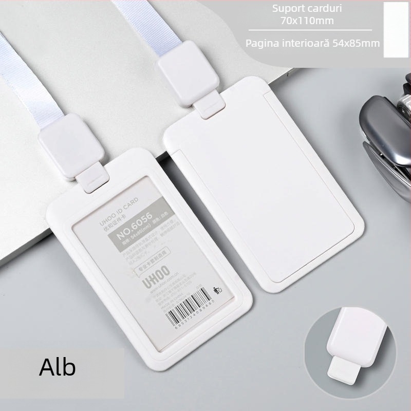 Suport retractabil pentru carduri — din plastic, brand Uhoo/youhe, stil modern minimalist, pentru carduri de identitate, carduri de autobuz, carduri de joc, ecusoane de angajat și ecusoane de fabrică