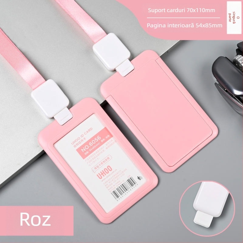Suport retractabil pentru carduri — din plastic, brand Uhoo/youhe, stil modern minimalist, pentru carduri de identitate, carduri de autobuz, carduri de joc, ecusoane de angajat și ecusoane de fabrică