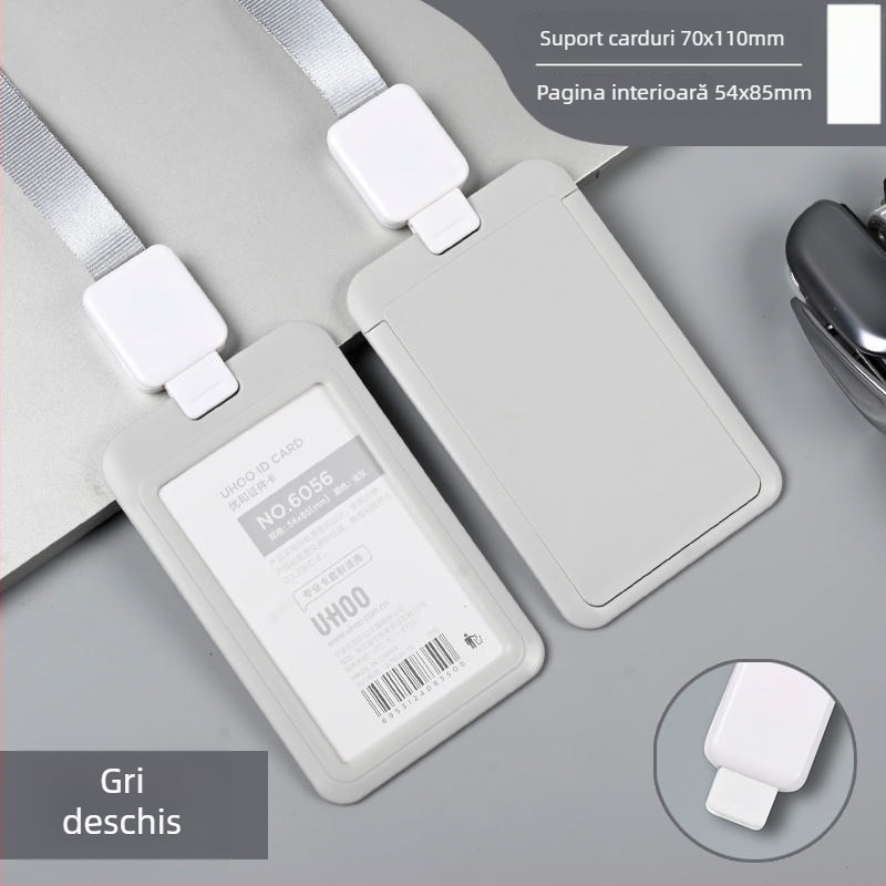 Suport retractabil pentru carduri — din plastic, brand Uhoo/youhe, stil modern minimalist, pentru carduri de identitate, carduri de autobuz, carduri de joc, ecusoane de angajat și ecusoane de fabrică