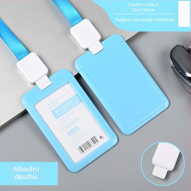 Suport retractabil pentru carduri — din plastic, brand Uhoo/youhe, stil modern minimalist, pentru carduri de identitate, carduri de autobuz, carduri de joc, ecusoane de angajat și ecusoane de fabrică