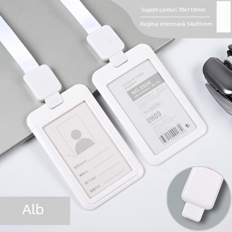 Suport retractabil pentru carduri — din plastic, brand Uhoo/youhe, stil modern minimalist, pentru carduri de identitate, carduri de autobuz, carduri de joc, ecusoane de angajat și ecusoane de fabrică