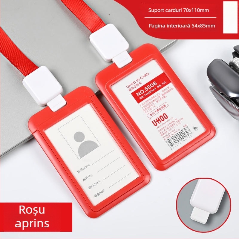 Suport retractabil pentru carduri — din plastic, brand Uhoo/youhe, stil modern minimalist, pentru carduri de identitate, carduri de autobuz, carduri de joc, ecusoane de angajat și ecusoane de fabrică