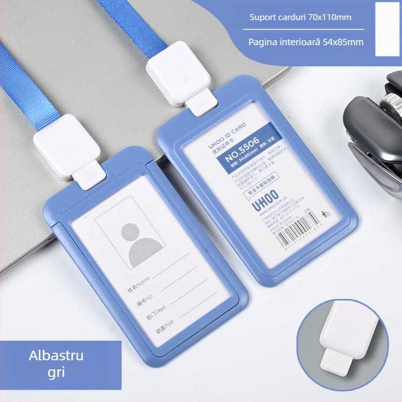 Suport retractabil pentru carduri — din plastic, brand Uhoo/youhe, stil modern minimalist, pentru carduri de identitate, carduri de autobuz, carduri de joc, ecusoane de angajat și ecusoane de fabrică
