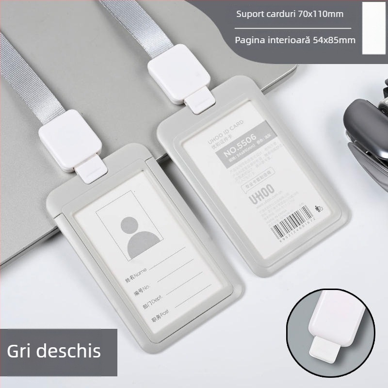 Suport retractabil pentru carduri — din plastic, brand Uhoo/youhe, stil modern minimalist, pentru carduri de identitate, carduri de autobuz, carduri de joc, ecusoane de angajat și ecusoane de fabrică