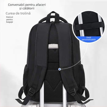 Ghiozdan școlar pentru laptop, material Oxford, capacitate 36–55 L, buzunar pentru laptop, închidere cu fermoar, bretele cu pernă de aer, respirabil