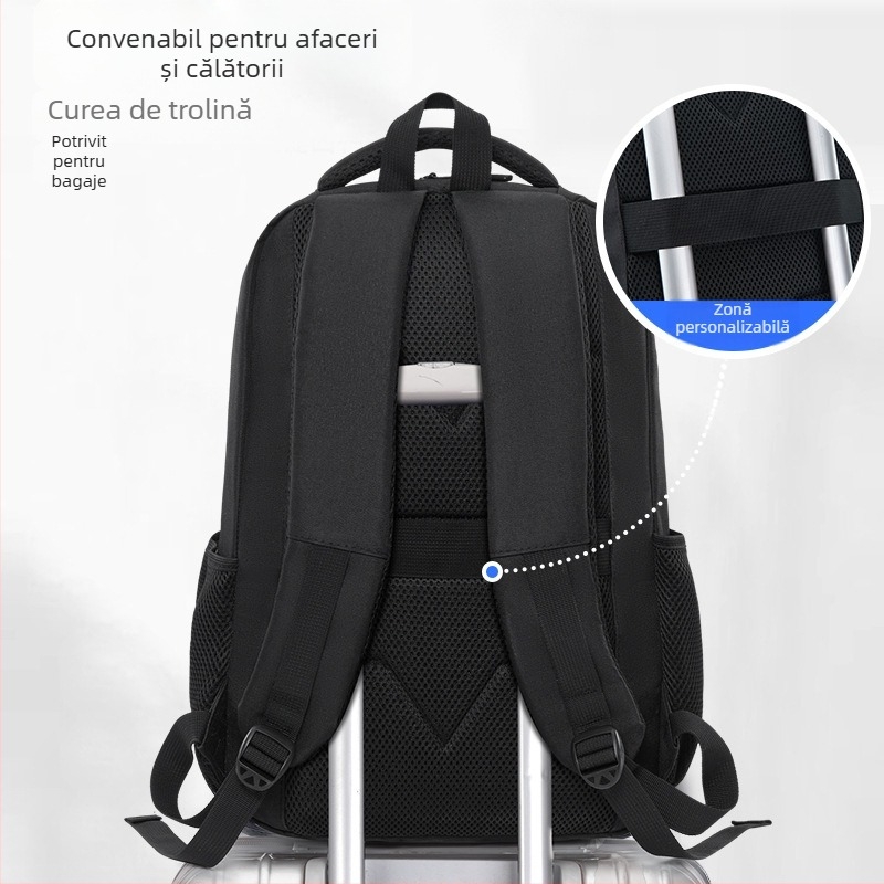 Ghiozdan școlar pentru laptop, material Oxford, capacitate 36–55 L, buzunar pentru laptop, închidere cu fermoar, bretele cu pernă de aer, respirabil