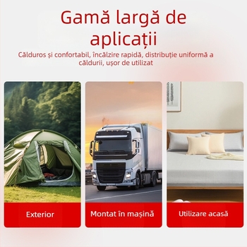 Lanxiang pătură electrică auto pentru camping, 12V, 51W, încălzire înaltă/joasă, Model TT180X150-5X, pentru două persoane
