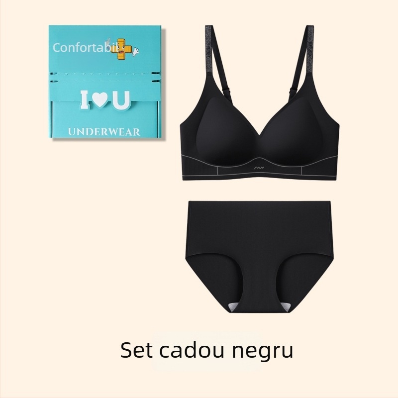 Set de lenjerie din nailon, cupe 3/4, cupe subțiri modelate, fără inel metalic, bretele fixe dublu, închidere la spate cu patru cârlige